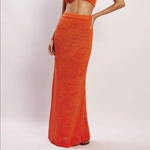 NWT Meshki Mary Tangerine Knit Maxi Skirt (L)